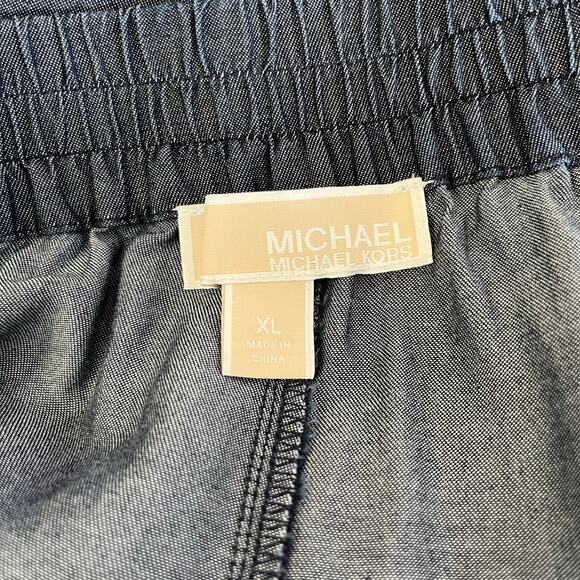 Michael Kors Indigo Blue High Rise Wide Leg Pull-On Utility Ankle Pant XL NWT - Picture 4 of 16